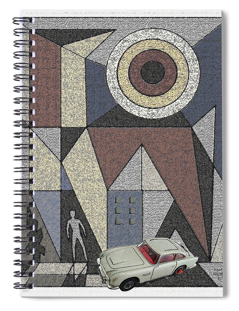 Cultcars Spiral Notebook featuring the digital art CultCars / Seven 007 by David Squibb