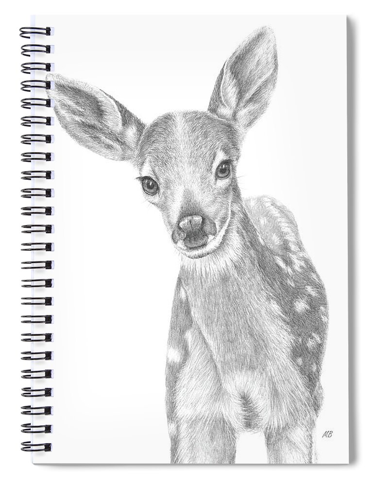 Fawn Spiral Notebook featuring the painting Curious Fawn by Monica Burnette