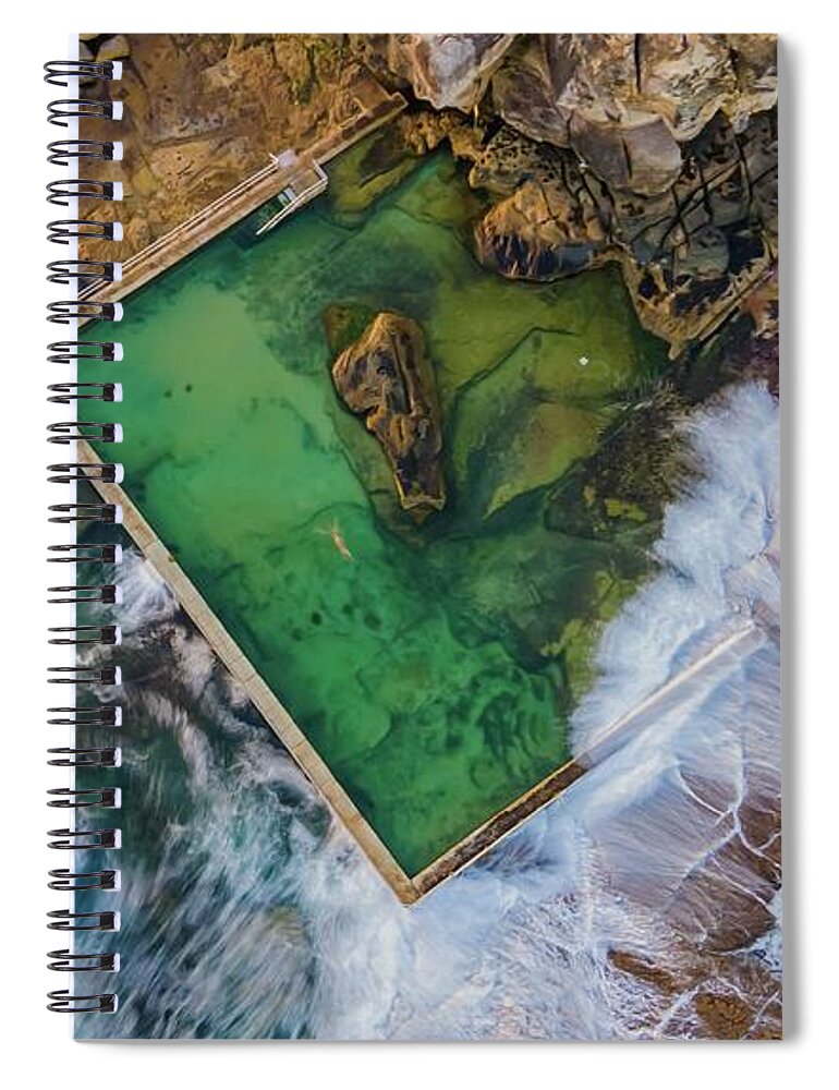 Beach Spiral Notebook featuring the photograph Curl Curl Rockpool by Andre Petrov