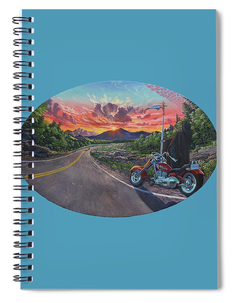 Harley Spiral Notebook featuring the painting Curtain Call by Michael Goguen