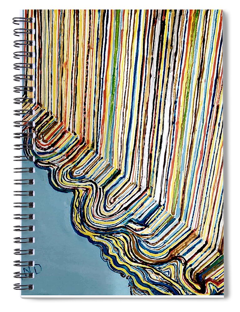 Drip Paintings Spiral Notebook featuring the painting Curtain Raiser by Anand Swaroop Manchiraju