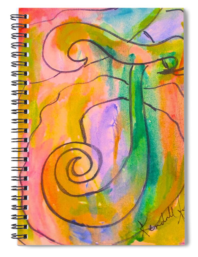 J Spiral Notebook featuring the painting Curving J by Kendall Kessler