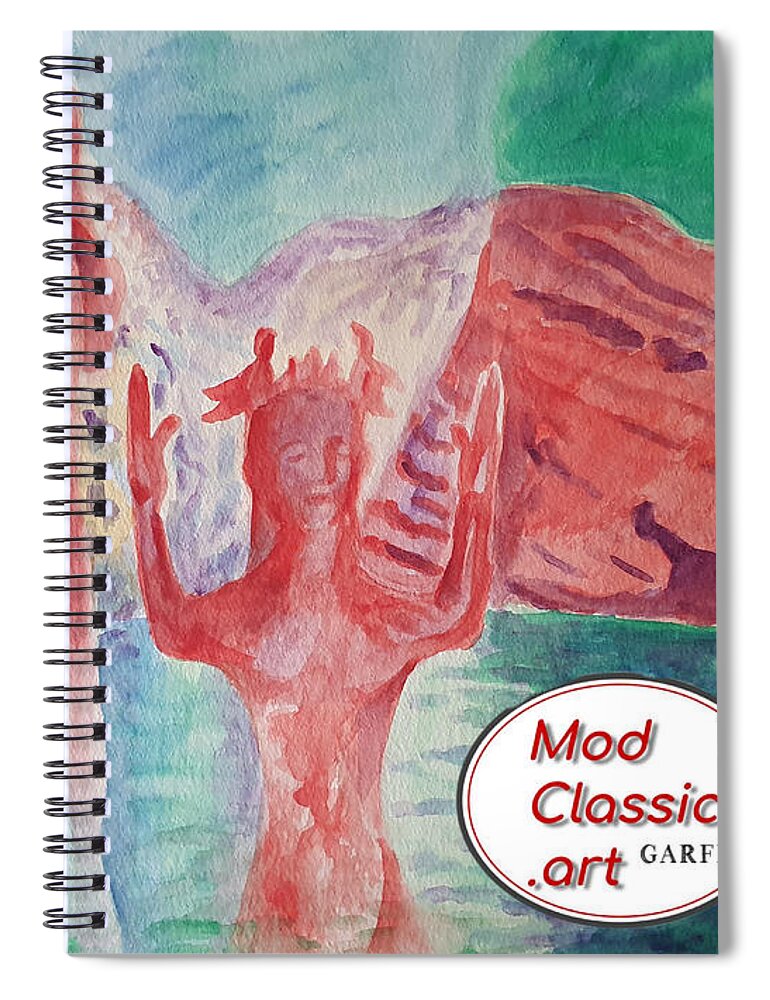 Sculpture Spiral Notebook featuring the painting Cycladic Tune ModClassic Art by Enrico Garff