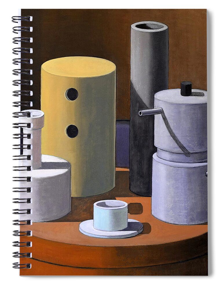  Spiral Notebook featuring the painting Cylindrism by Andrea Vandoni