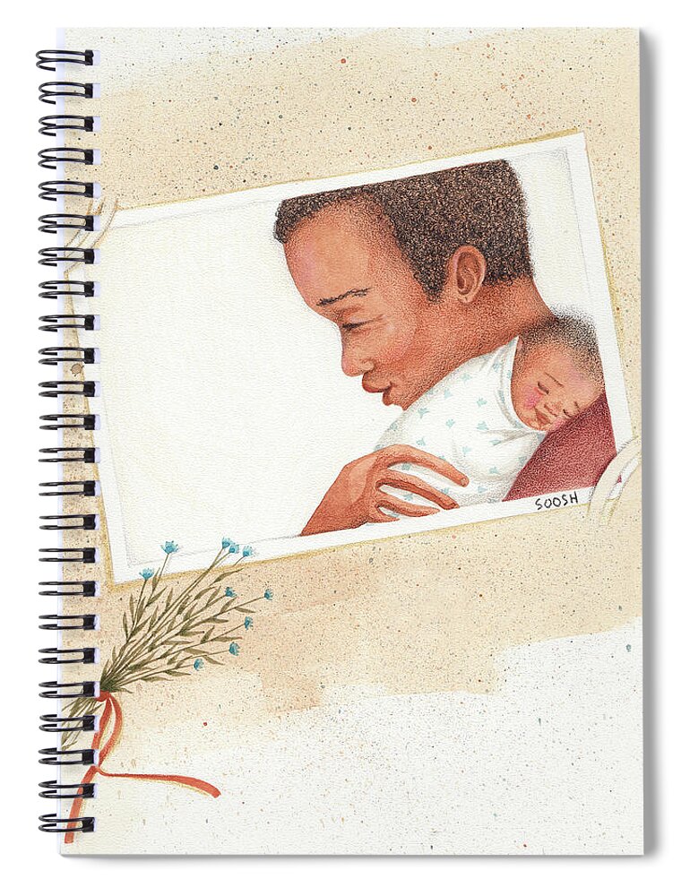 Father Spiral Notebook featuring the drawing Daddy by Soosh