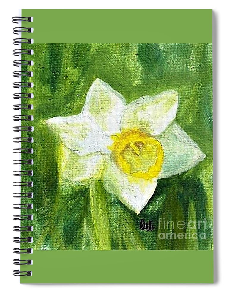 Daffodil Spiral Notebook featuring the painting Daffodil by Deb Stroh-Larson