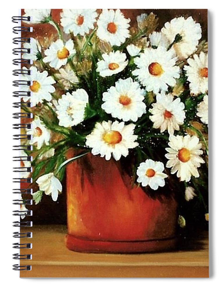 Daisies Spiral Notebook featuring the painting Daisy Doodle SOLD by Susan Dehlinger