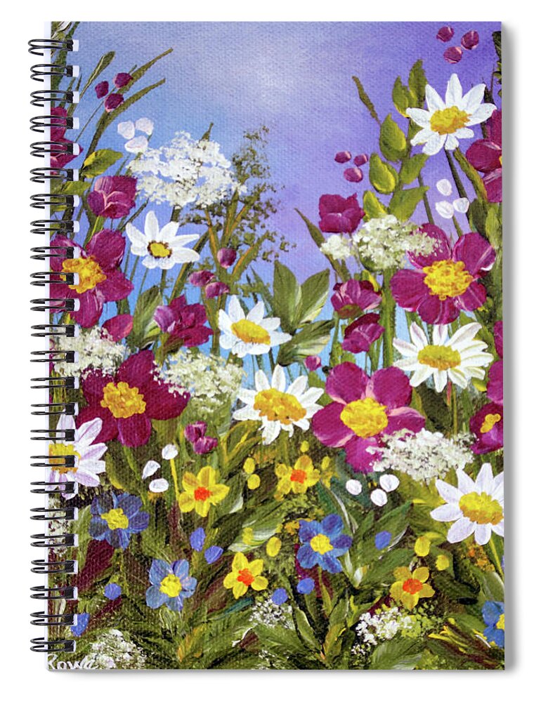 Daisies Spiral Notebook featuring the painting Daisy Garden by Judith Rowe