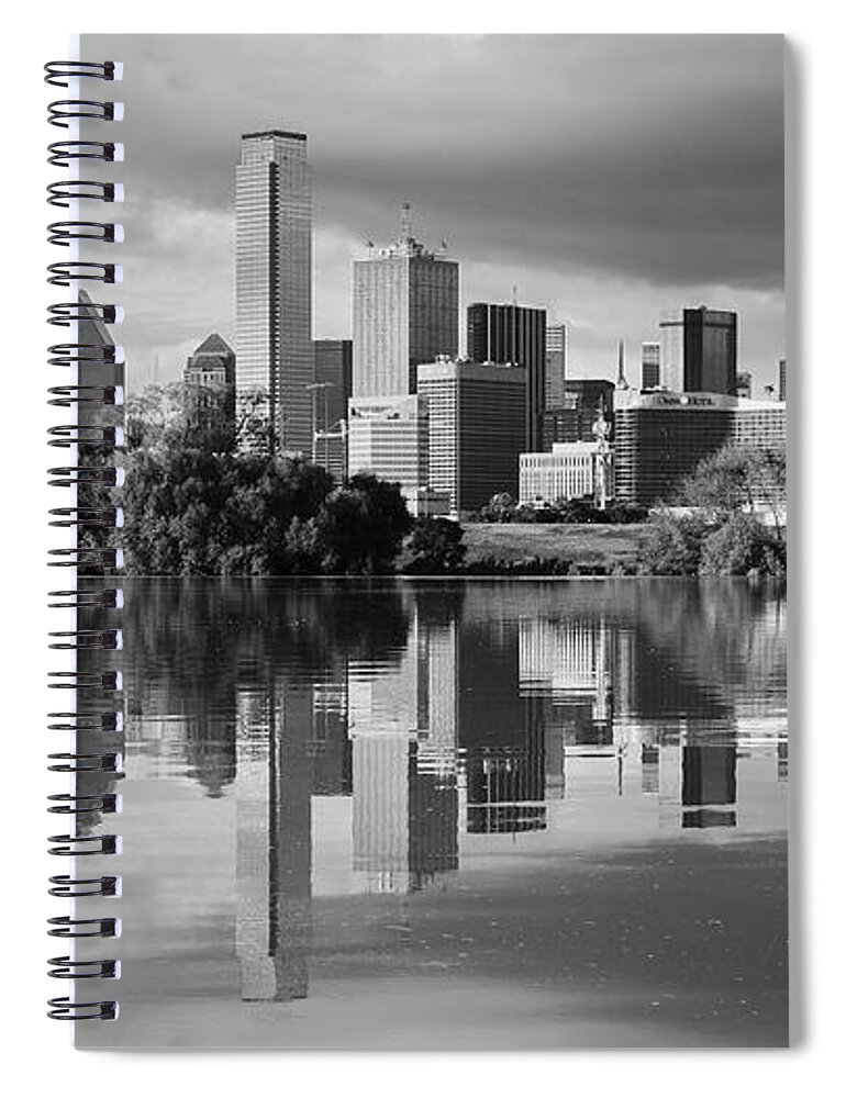 Dallas Spiral Notebook featuring the photograph Dallas Texas Cityscape Reflection by Robert Bellomy