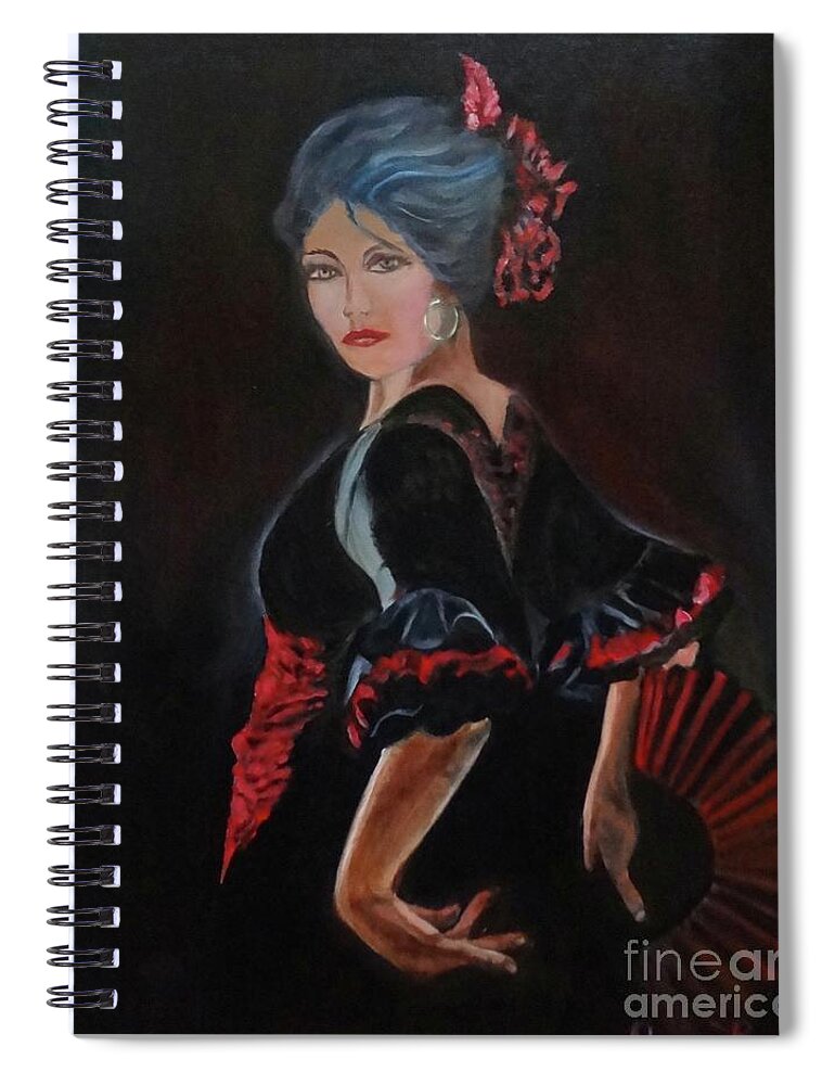 Spanish Dancer Spiral Notebook featuring the painting Dancer by Jenny Lee