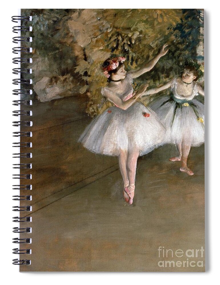 1877 Spiral Notebook featuring the painting DANCERS, c1877 by Edgar Degas