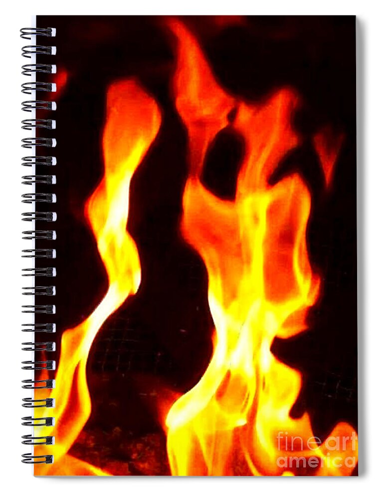 Newby Spiral Notebook featuring the photograph Dancing Fire by Cindy's Creative Corner