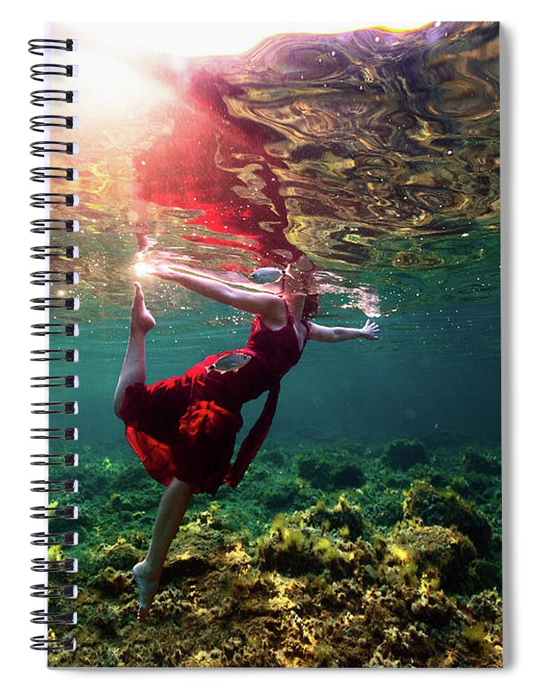Underwater Spiral Notebook featuring the photograph Dancing II by Gemma Silvestre