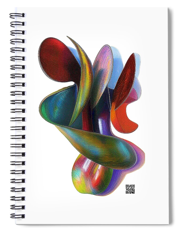 Sculpture Spiral Notebook featuring the drawing Dancing in the Wind by Rafael Salazar