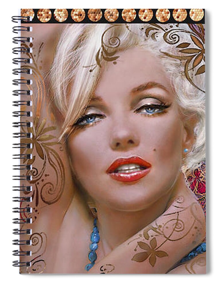 Theo Danella Spiral Notebook featuring the digital art Danella Students 2 red by Theo Danella