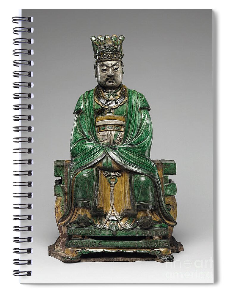 1482 Spiral Notebook featuring the sculpture Daoist Official, 1482 by Qiao Bin