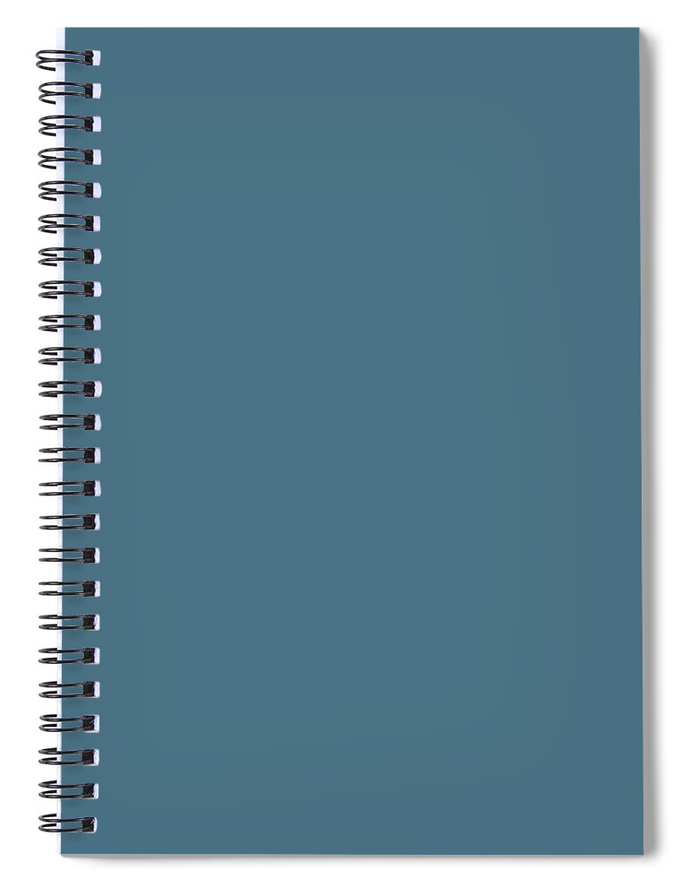 Dark Spiral Notebook featuring the digital art Dark Blue Solid Color Behr 2021 Color of the Year Accent Shade Bering Wave S490-6 by PIPA Fine Art - Simply Solid