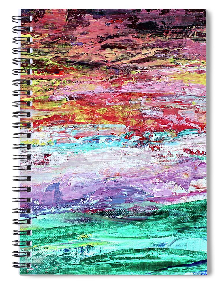 Ocean Spiral Notebook featuring the painting Dark Sky by Teresa Moerer
