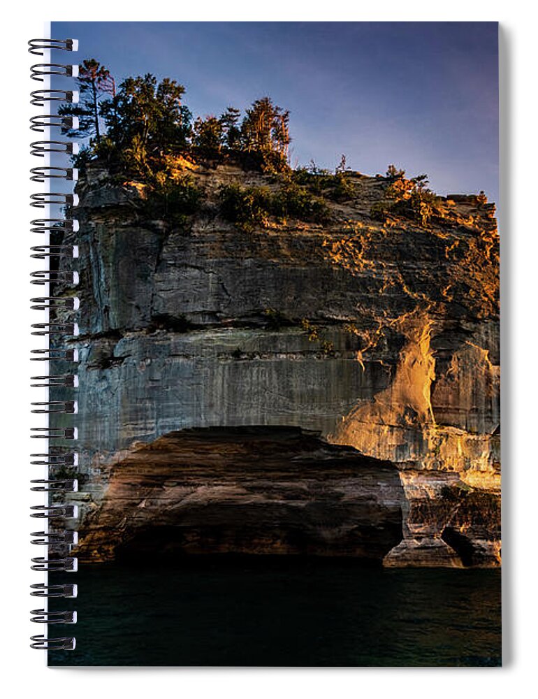 Sunset Spiral Notebook featuring the photograph Darkness into the Light by Nathan Wasylewski