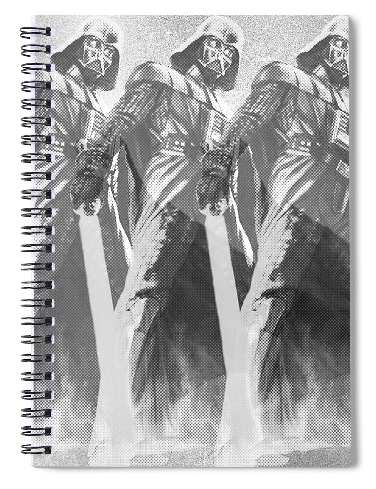 Darth Vader Spiral Notebook featuring the painting Darth Vader Star Wars Warhol Elvis by Tony Rubino