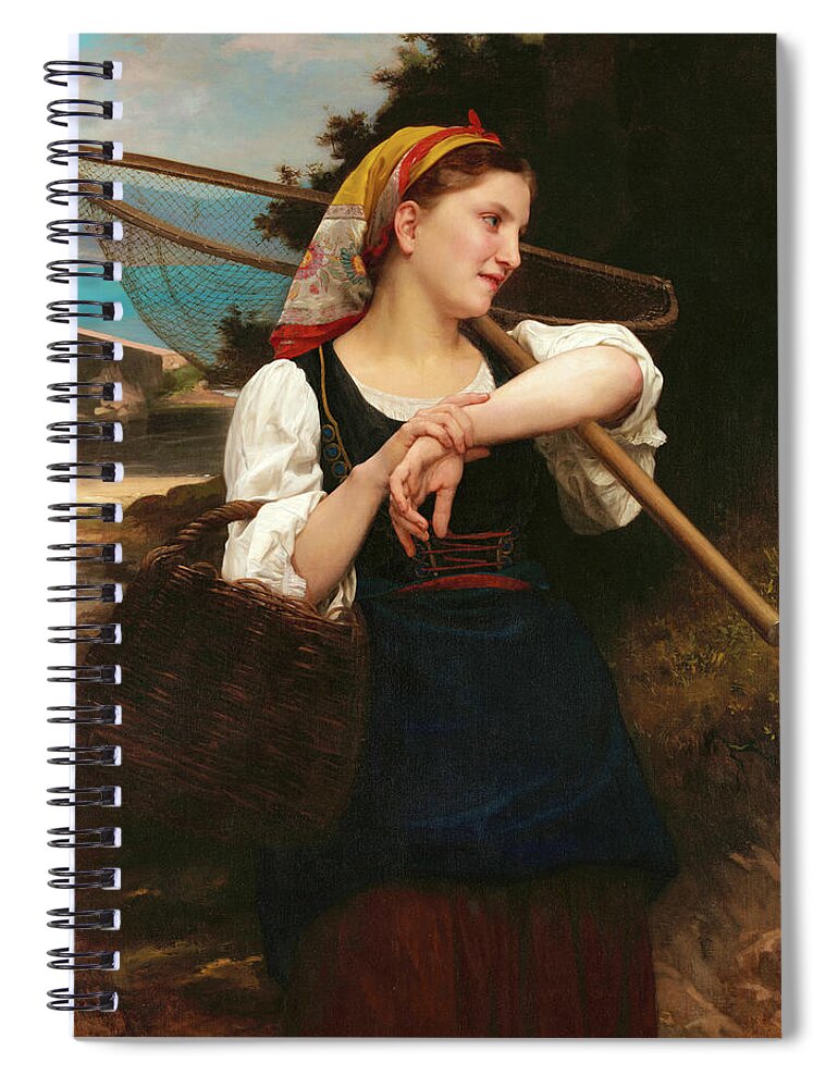 William-adolphe Bouguereau Spiral Notebook featuring the painting Daughter of Fisherman, 1872 by William-Adolphe Bouguereau