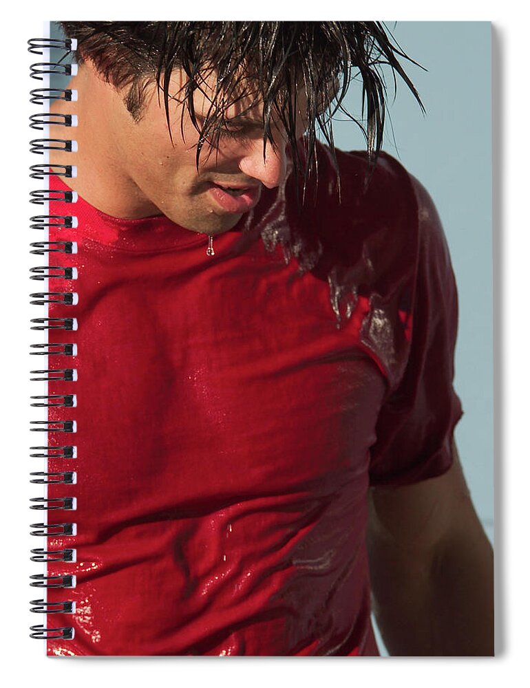 Dv8ca Spiral Notebook featuring the photograph Dave in Red by Jim Whitley