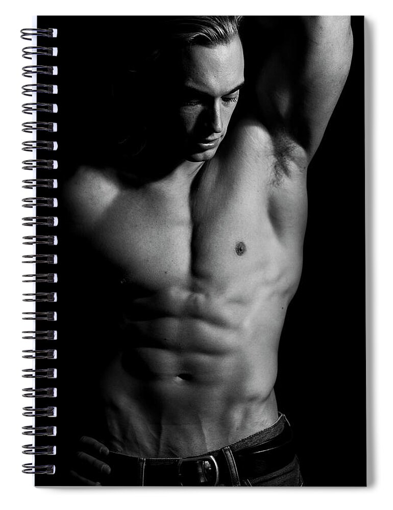 Dave Spiral Notebook featuring the photograph Dave the bodybuilder by Jim Whitley