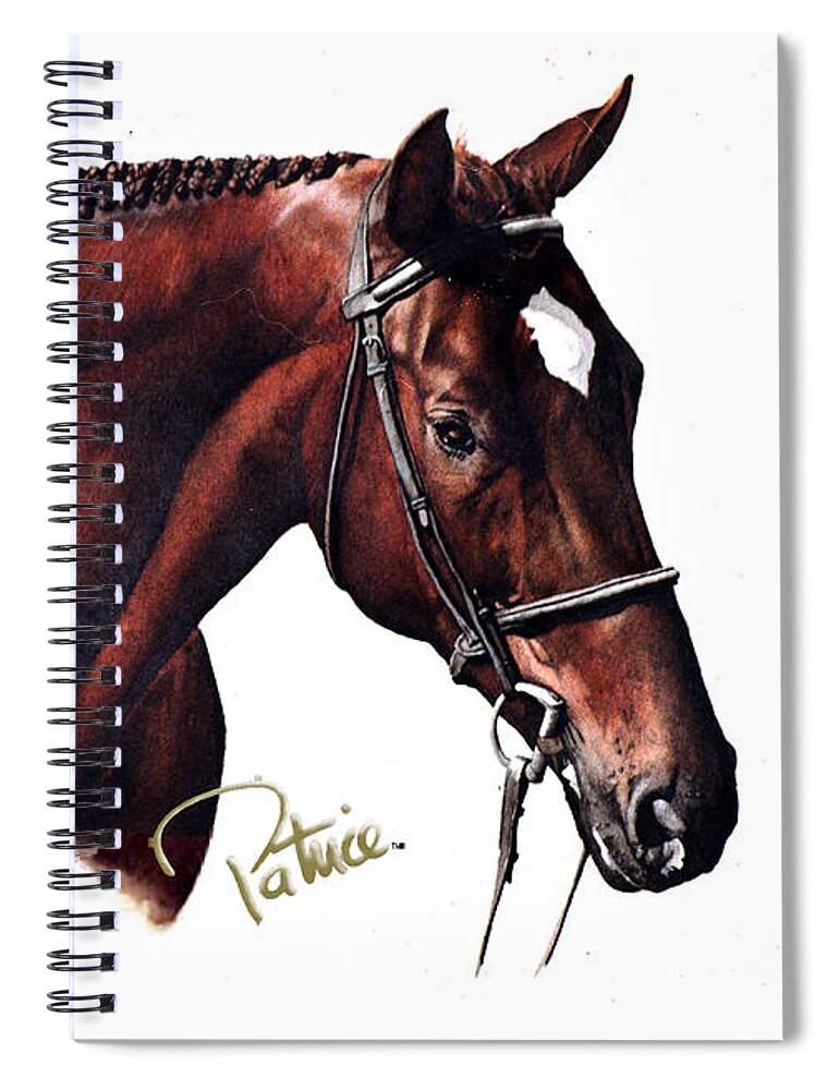 Patrice Clarkson Portrait Art Spiral Notebook featuring the painting Dave's Horse by Patrice Clarkson