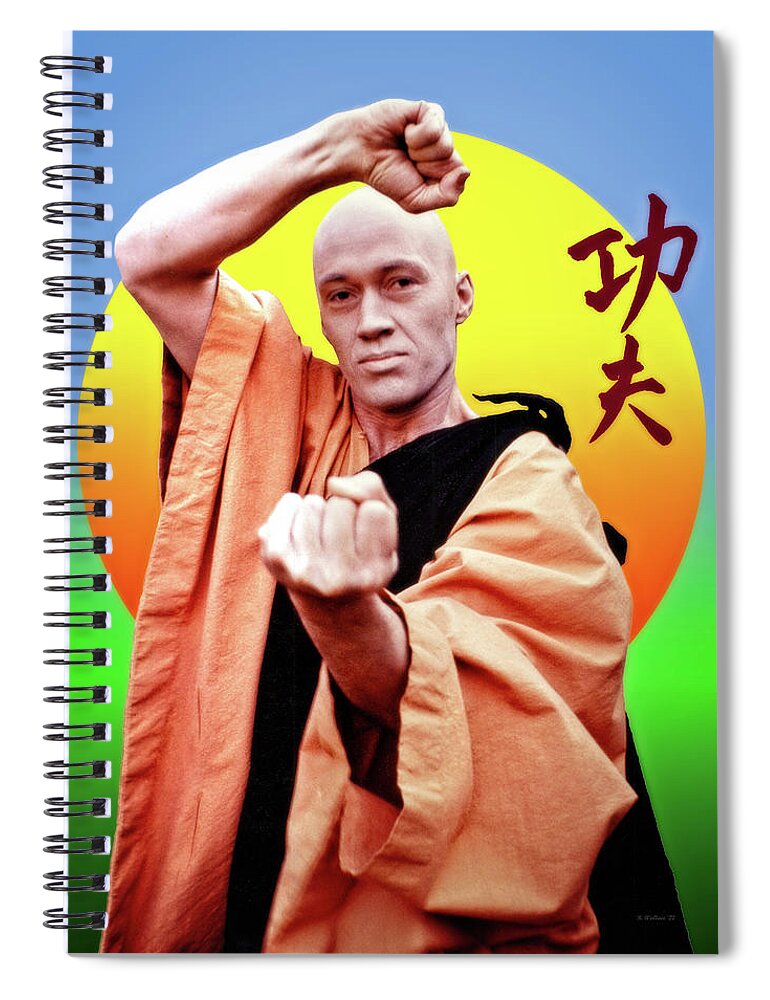 2d Spiral Notebook featuring the photograph David Carradine - Kung Fu by Brian Wallace