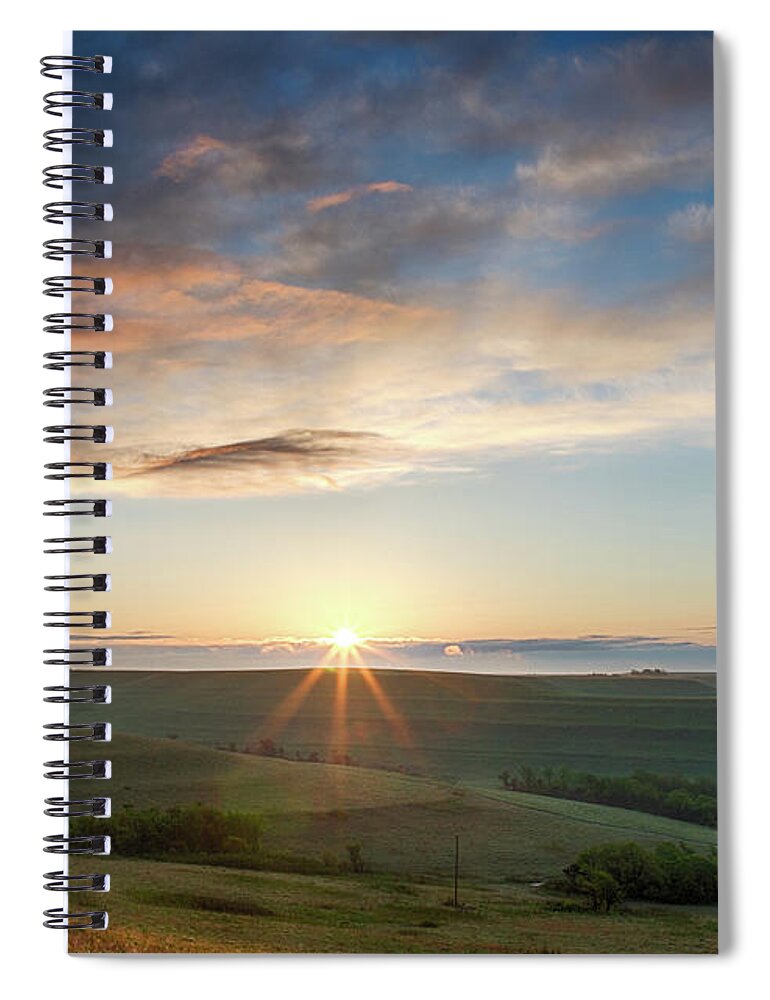 2019 Spiral Notebook featuring the photograph Dawn on the Konza Prairie by Gerri Bigler