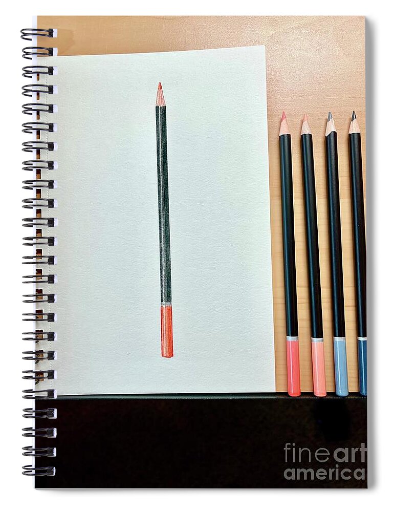  Spiral Notebook featuring the drawing Day 141 Colored Pencil by Donna Mibus