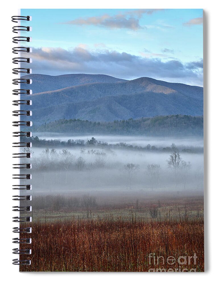 Tennessee Spiral Notebook featuring the photograph Daybreak At Cades Cove 3 by Phil Perkins