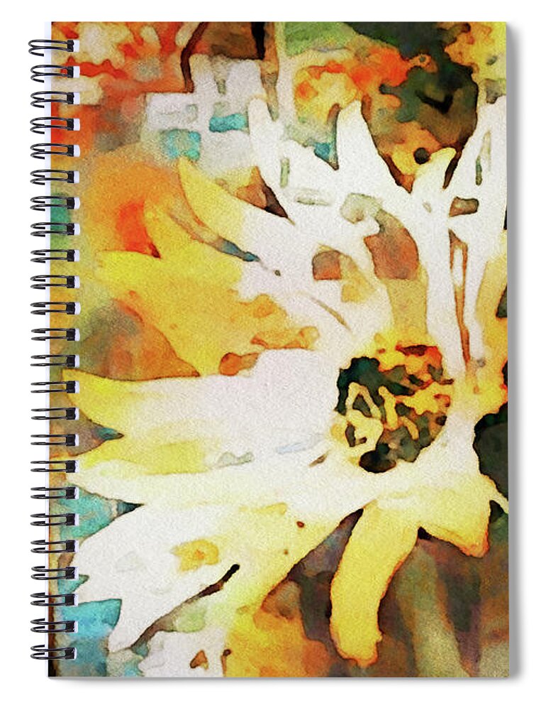 Daydreaming Daisies Spiral Notebook featuring the painting Daydreaming Daisies by Susan Maxwell Schmidt