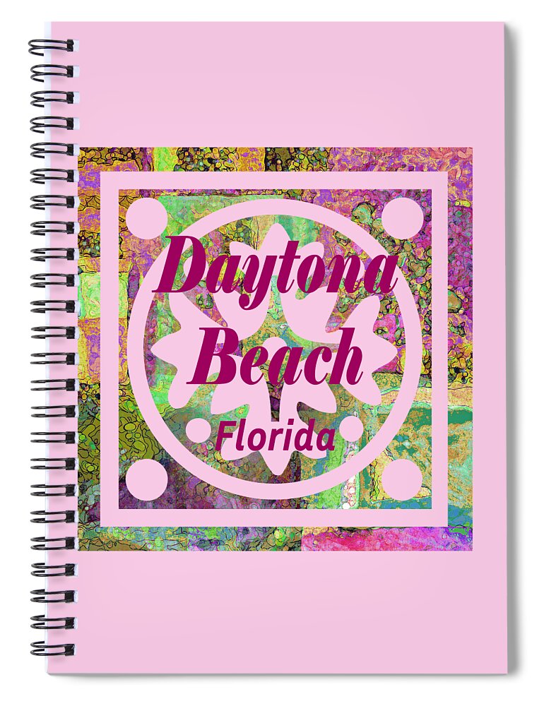 Daytona Beach Spiral Notebook featuring the painting Daytona Beach Florida Abstract 122 by Corinne Carroll