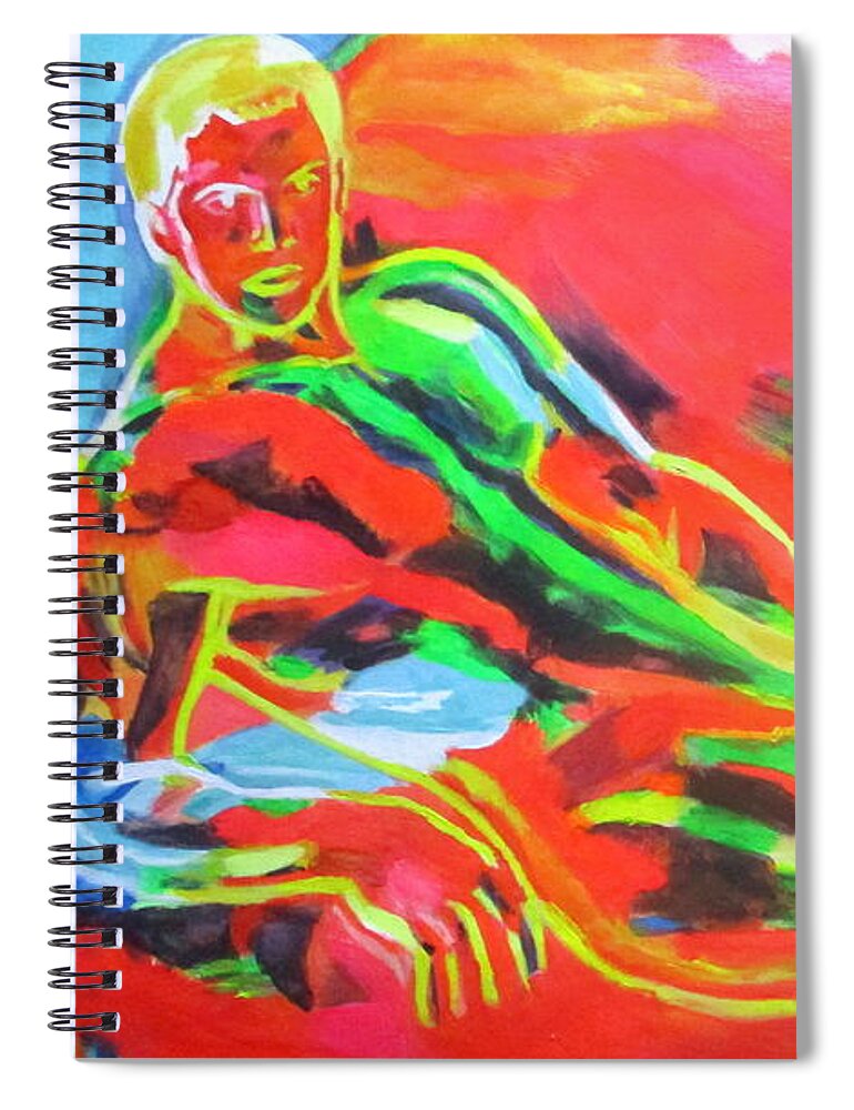 Nudes Paintings Spiral Notebook featuring the painting Daze of a lover by Helena Wierzbicki