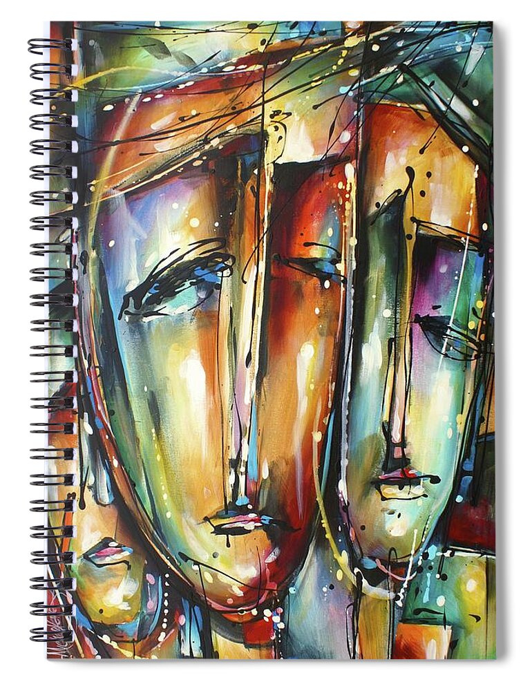 Urban Spiral Notebook featuring the painting Dazzled by Michael Lang