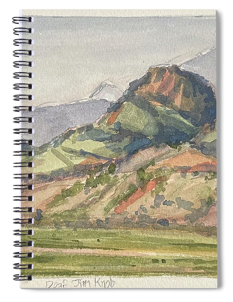 Plein Air On The Yellowstone Spiral Notebook featuring the painting Deaf Jim Knob and Electric Paek by Les Herman