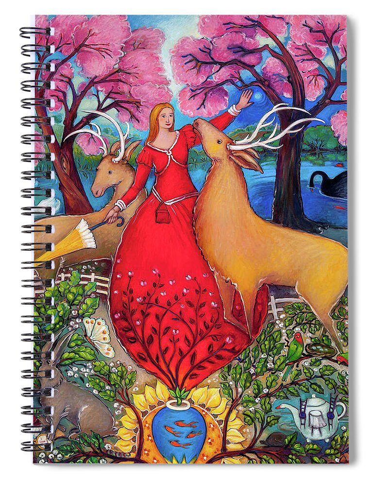 Deer Spiral Notebook featuring the painting Dear One by Linda Carter Holman