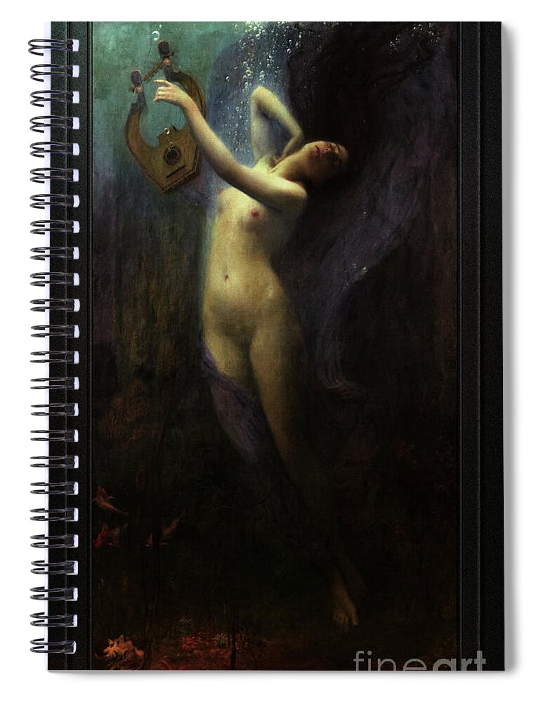 Ocean Deep Spiral Notebook featuring the painting Death of Sappho by Charles Amable Lenoir Old Master Reproduction by Xzendor7