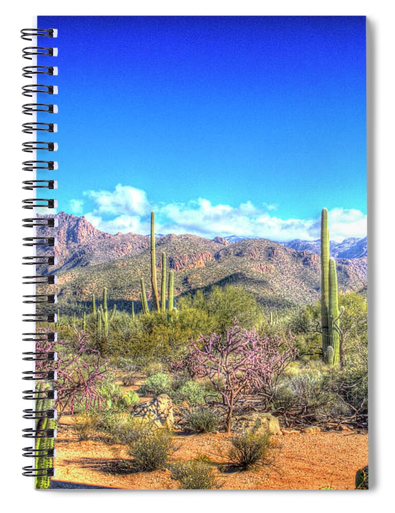 Desert Spiral Notebook featuring the photograph December in the Desert by Bob Hislop