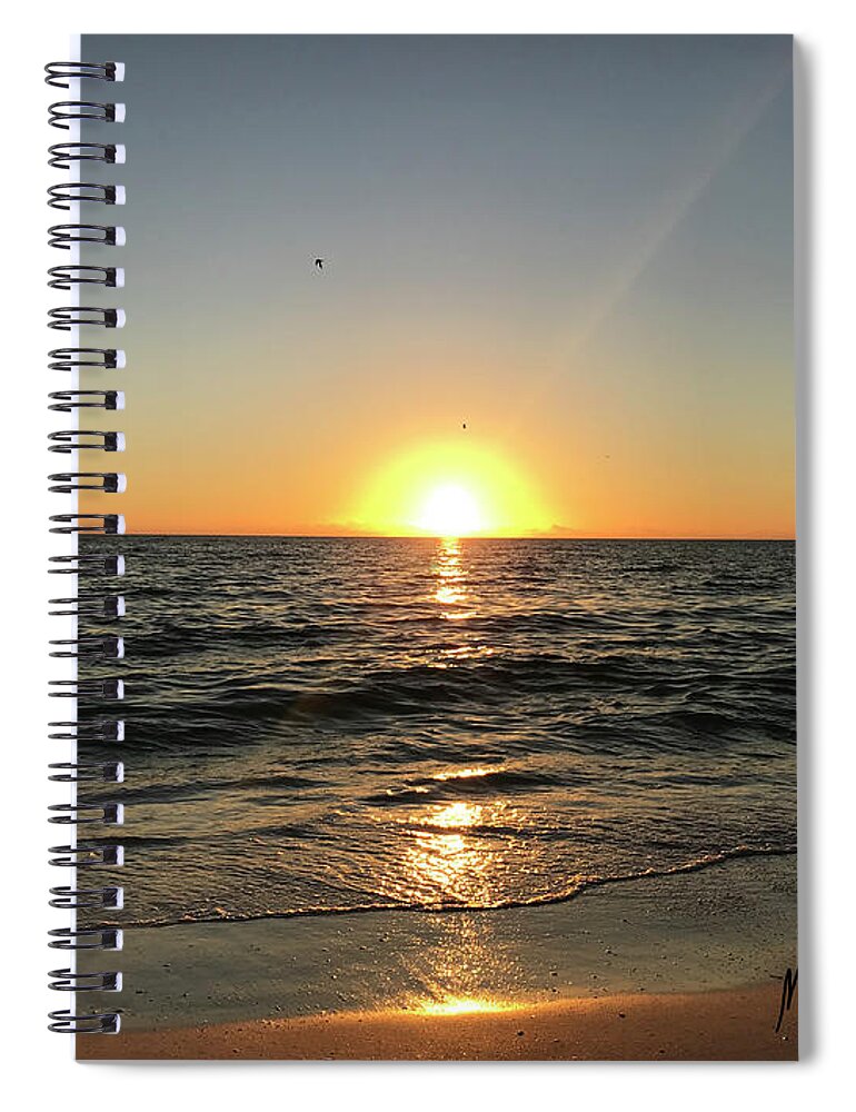 Sunset Spiral Notebook featuring the photograph December Sunset on Lido Beach by Medge Jaspan