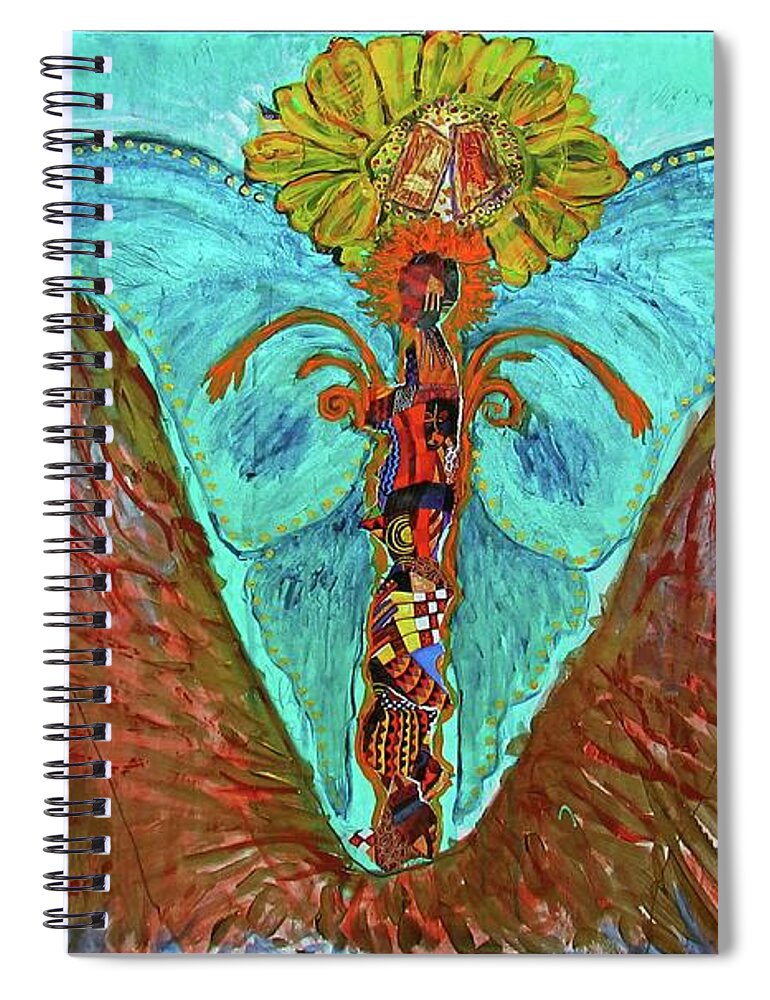 Deciphering The Unknown Spiral Notebook featuring the mixed media Deciphering the Unknown by Feather Redfox