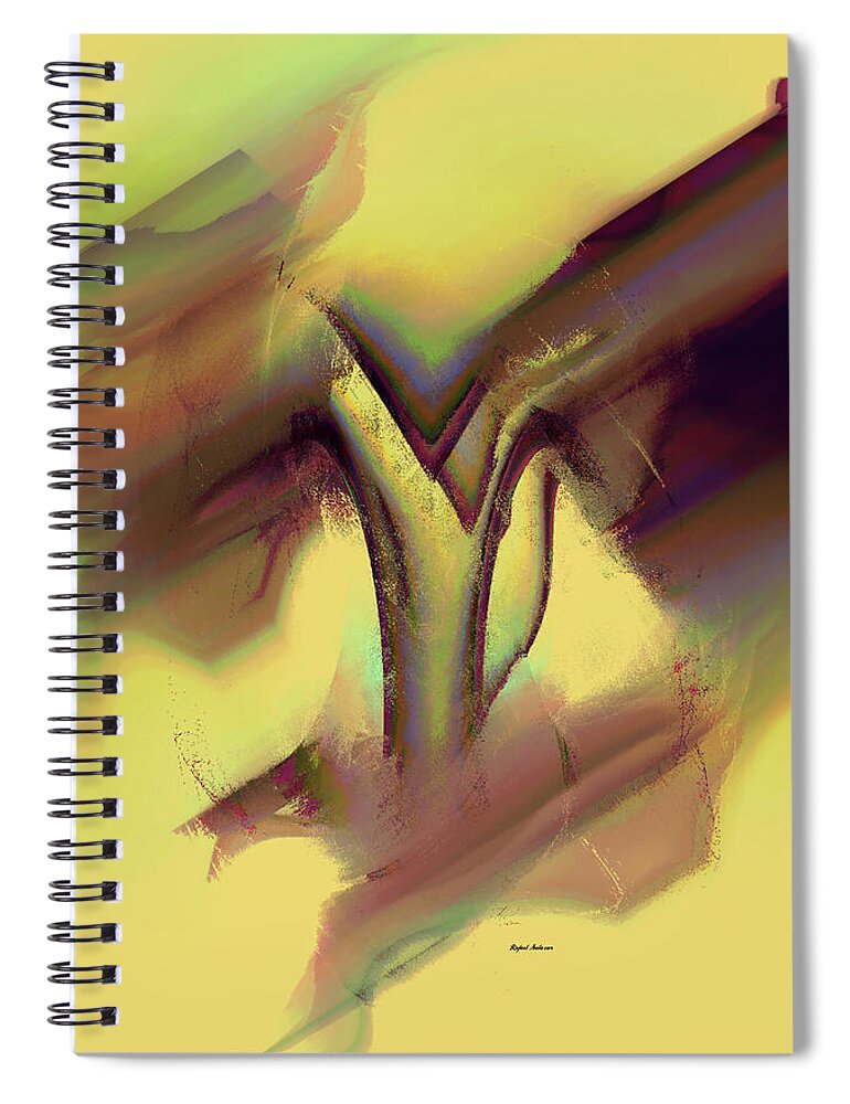 Abstract Spiral Notebook featuring the painting Deep down in the sand by Rafael Salazar