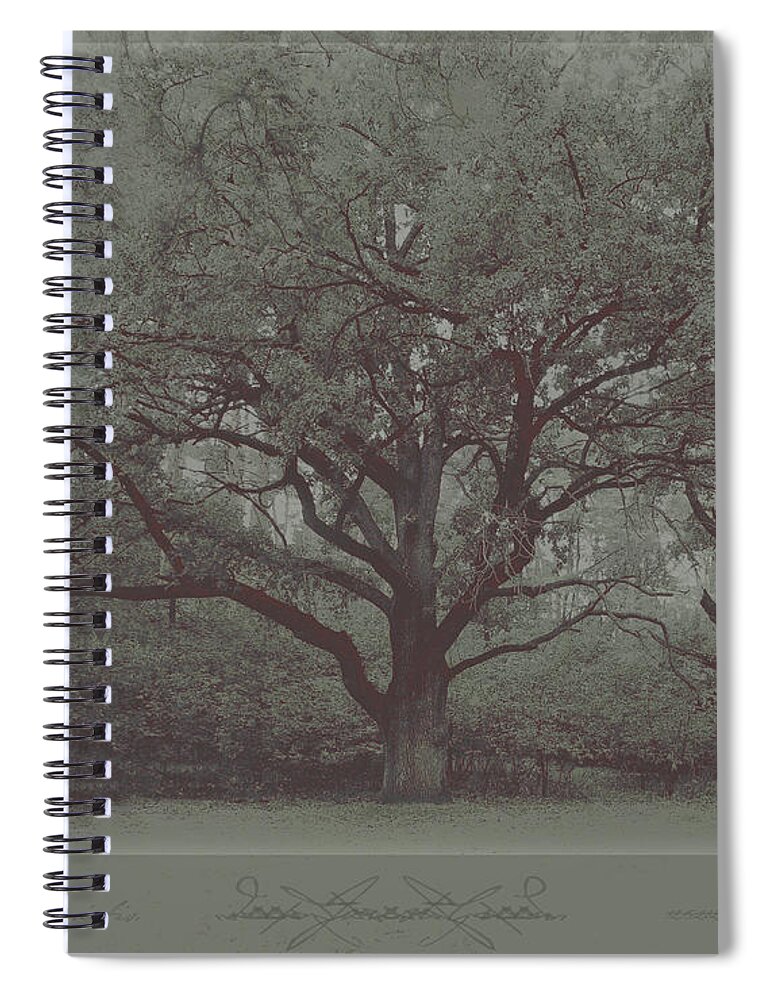 Landscape/# Tree# Panzzerirbis # Spiral Notebook featuring the digital art Deep Forest Green. by Igor Panzzerirbis Pilshikov