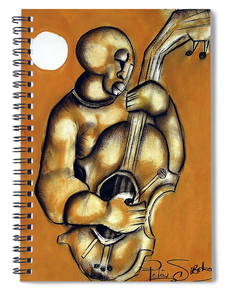 Peter Sibeko 1940-2013 Was One Of The “big Five “group Of Intellectual Leaders Within The Soweto School Of Art 1960-2010 Movement. Peter’s Artworks Have One Of The Most Extensive International Footprints With Collectors Across The Globe Spiral Notebook featuring the painting Deep From My Heart by Peter Sibeko 1940-2013