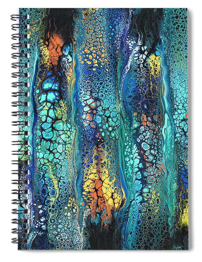 Poured Acrylics Spiral Notebook featuring the painting Deep Sea Dreams VI by Lucy Arnold