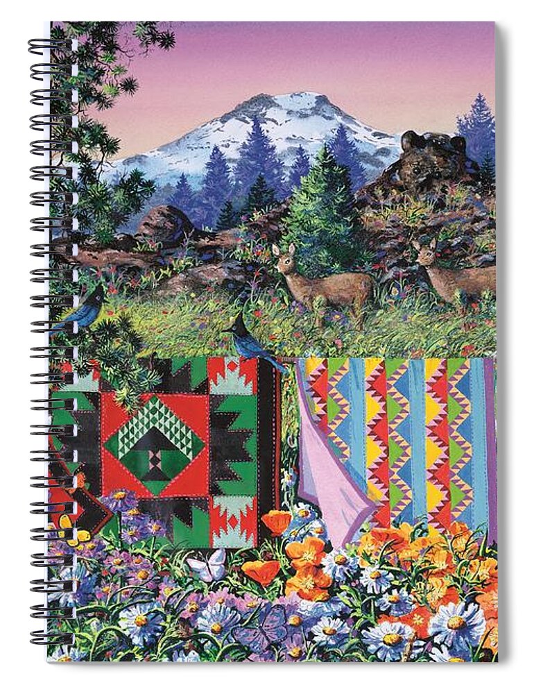 Mountains Spiral Notebook featuring the painting Delectable Mountains by Diane Phalen