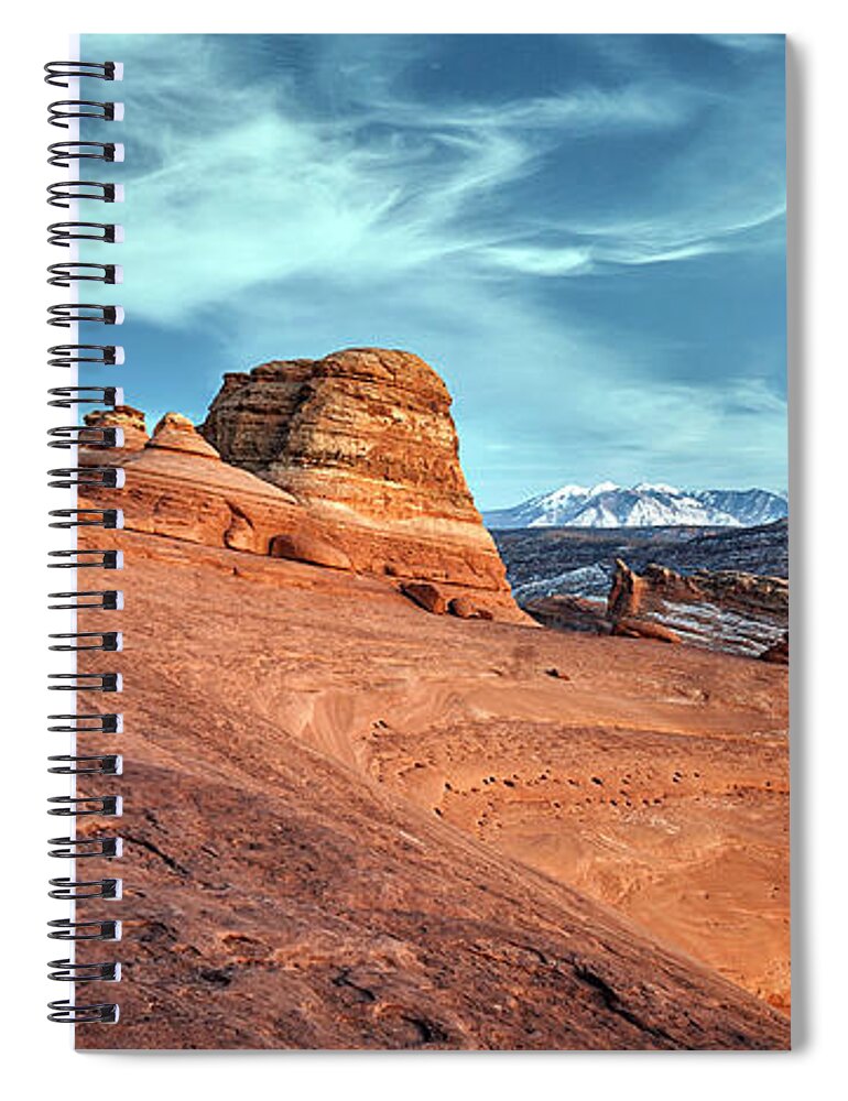 2020 Utah Trip Spiral Notebook featuring the photograph Delicate Arch Landscape by Gary Johnson