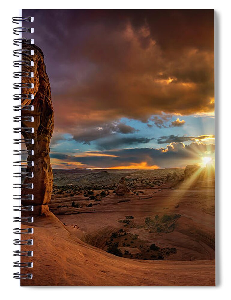 Moab Spiral Notebook featuring the photograph Delicate Arch Sunset by Michael Ash