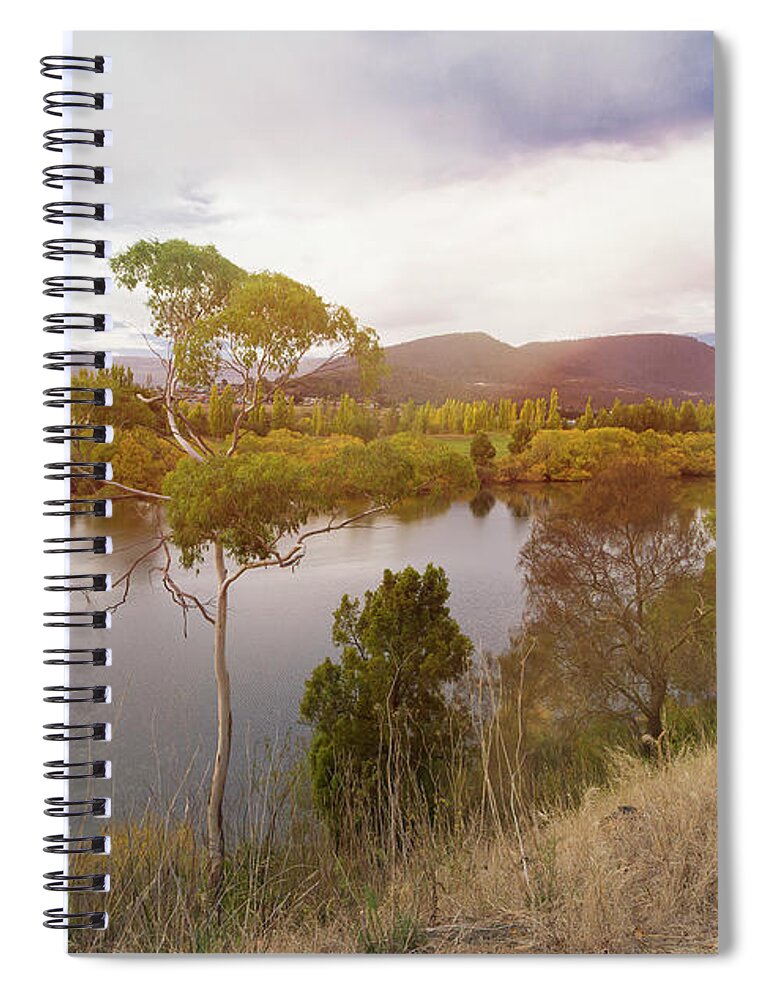 Waterway Spiral Notebook featuring the photograph Derwent River, Tasmania, Australia #3 by Elaine Teague